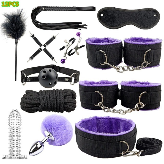 Pack Bondage Bdsm Juguetes Sexuales Er Ticos Esposas Tap N Anal Vibrador Sensationsfeel